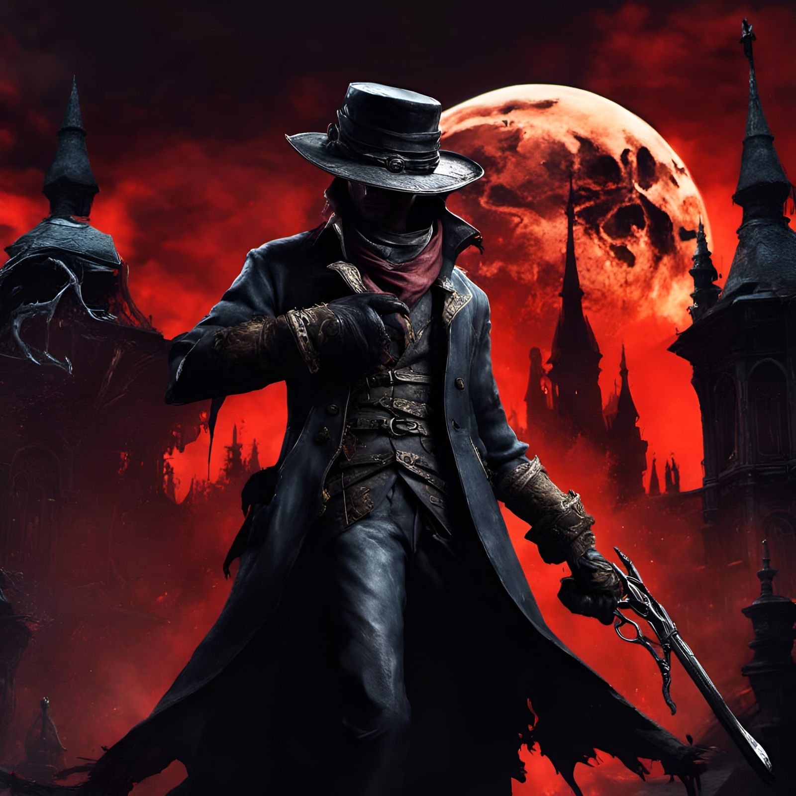 Hunter's Leather Hat: Detailed Matte Painting