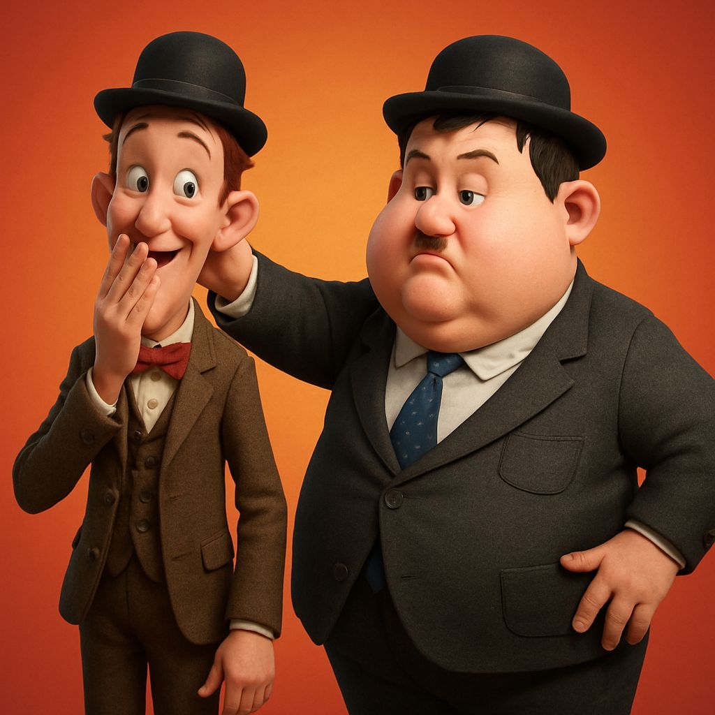 Stan Laurel and Oliver Hardy as Pixar Characters