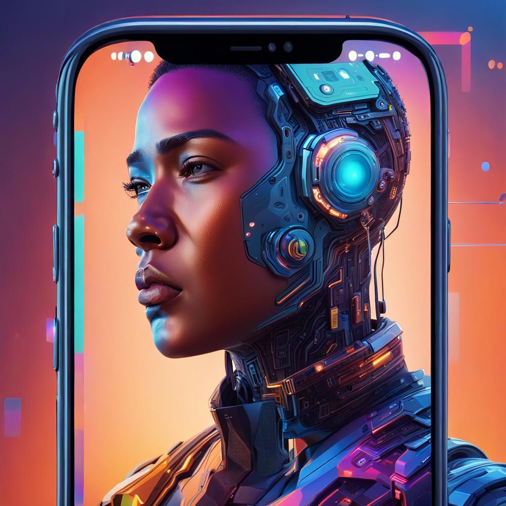 Human Interacting with AI Chatbot on Smartphone