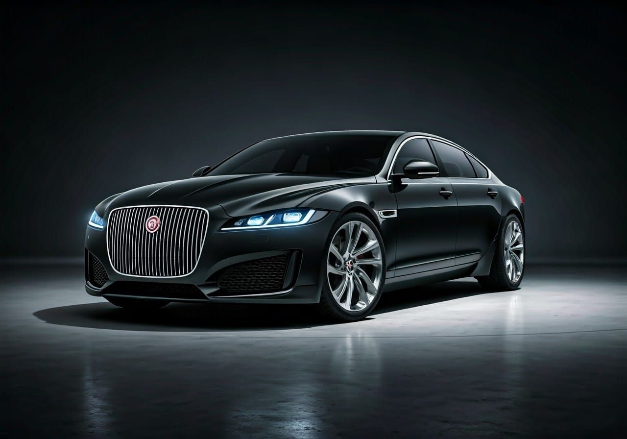 Sleek Luxury Sedan with Retro-Futuristic Accents