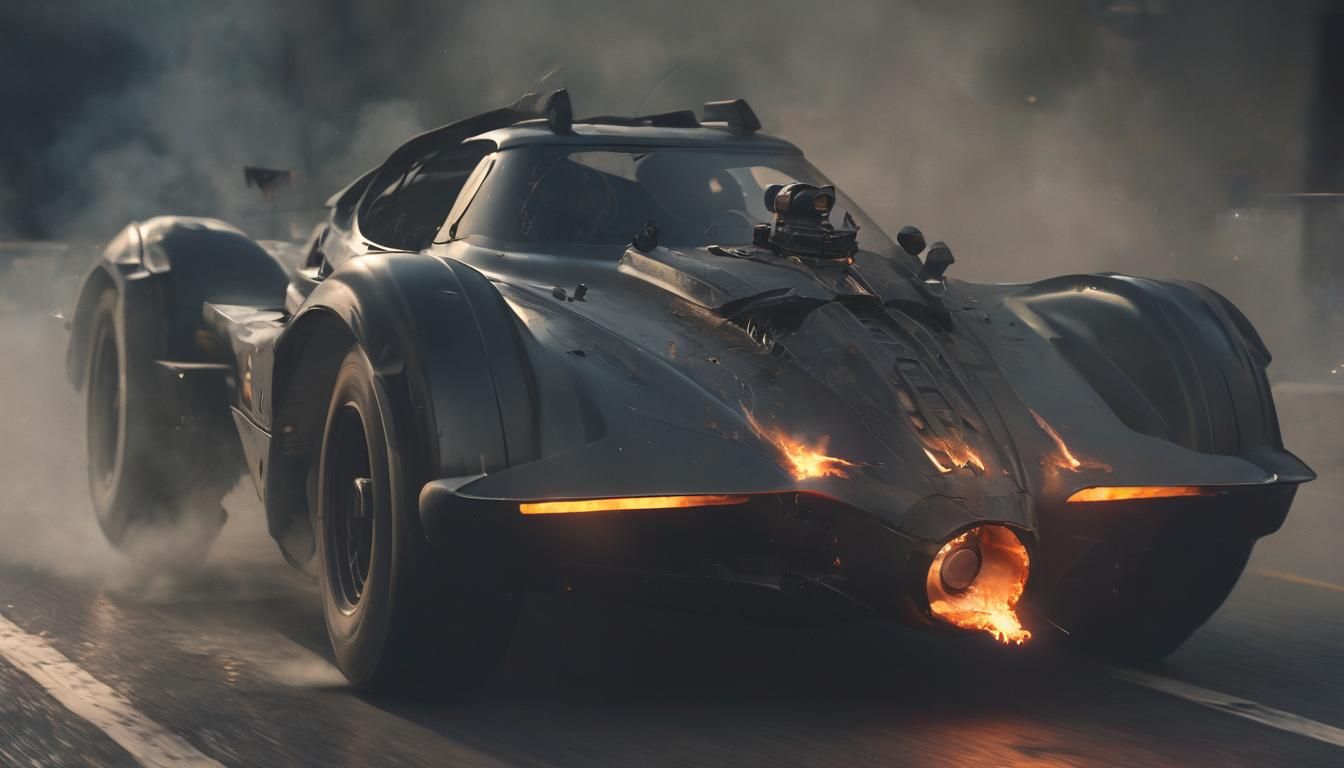 Futuristic Batmobile Concept Art Inspired by Syd Mead