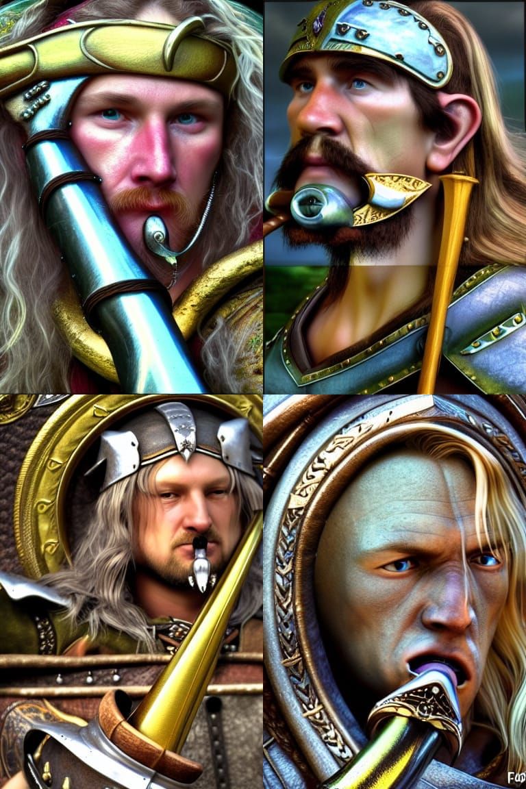 Eorl the Young Portrait with War Horn