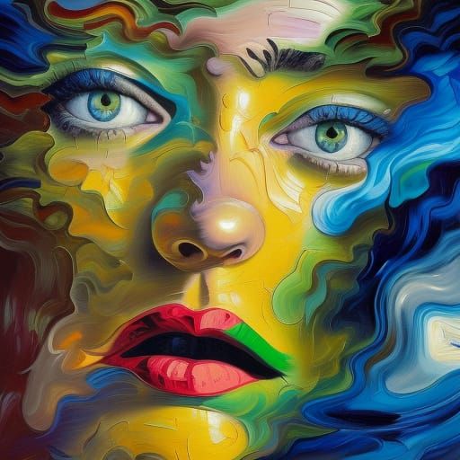 Surreal Comic Art in Expressionist Style