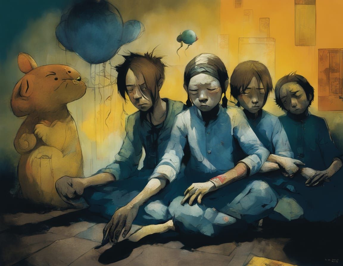 Emotional Friends Grieve with Lotus Blooms