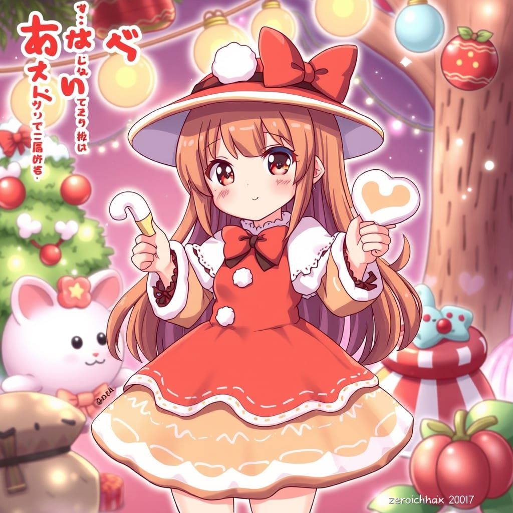 Anime-Inspired Portrait of a Young Woman Made of Gingerbread