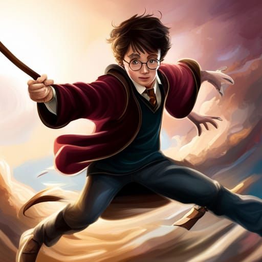 Harry Potter Soaring Over Quiddich Pitch