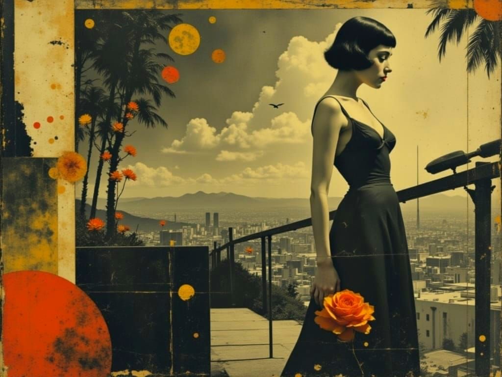 Film Noir Singer in Impasto Art Deco Style