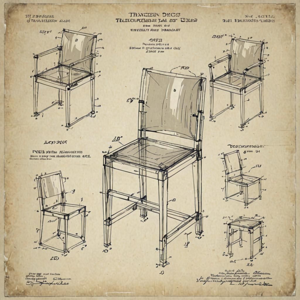 Translucent Dice Chair: Patent Drawing Design