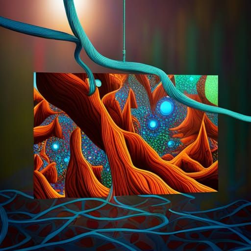 Broken Glass Art on Gigantic Trees