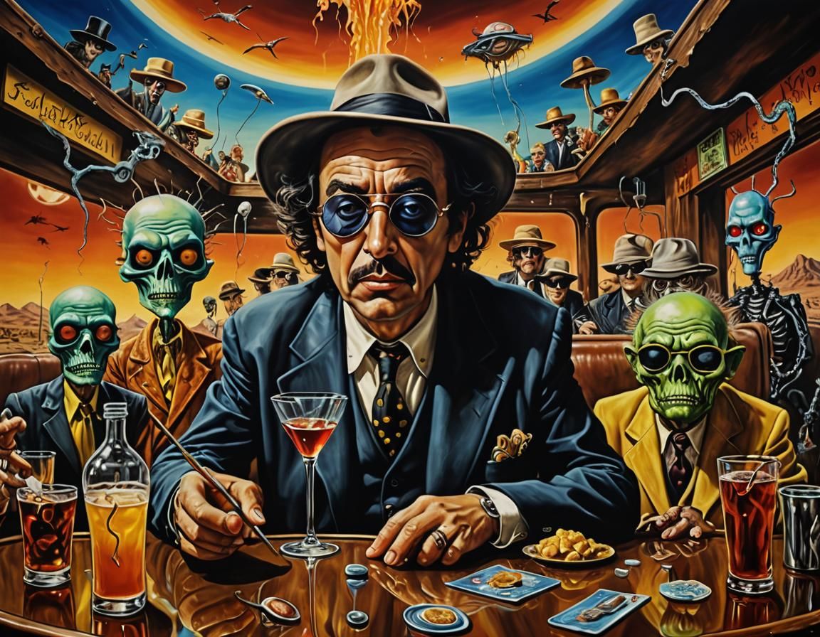 Monstrous Bar Scene in Surrealist Style