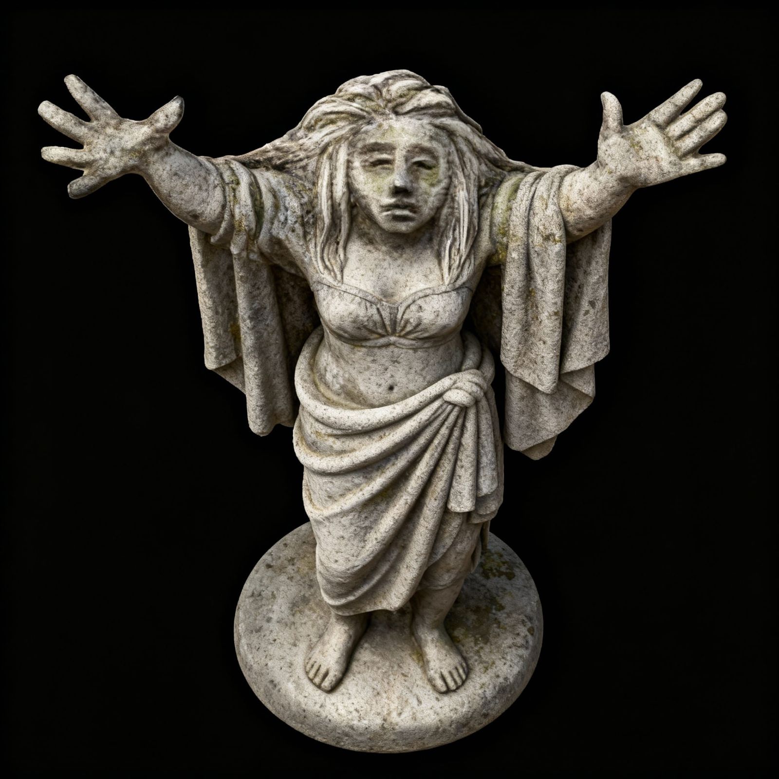 Medieval Bathing Woman Statue Token Top View