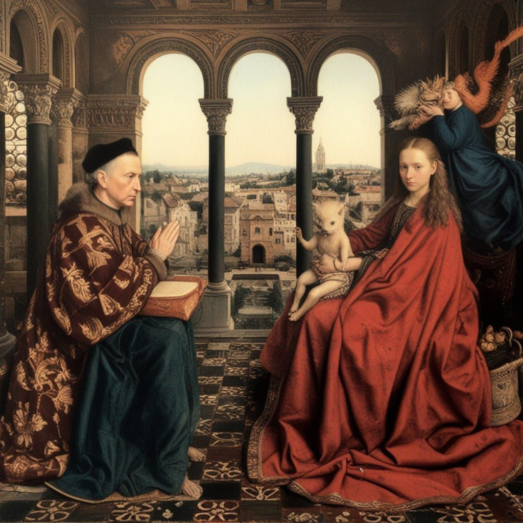 Ethereal Portrait of a Wise Old Hedgehog in Oil on Wood