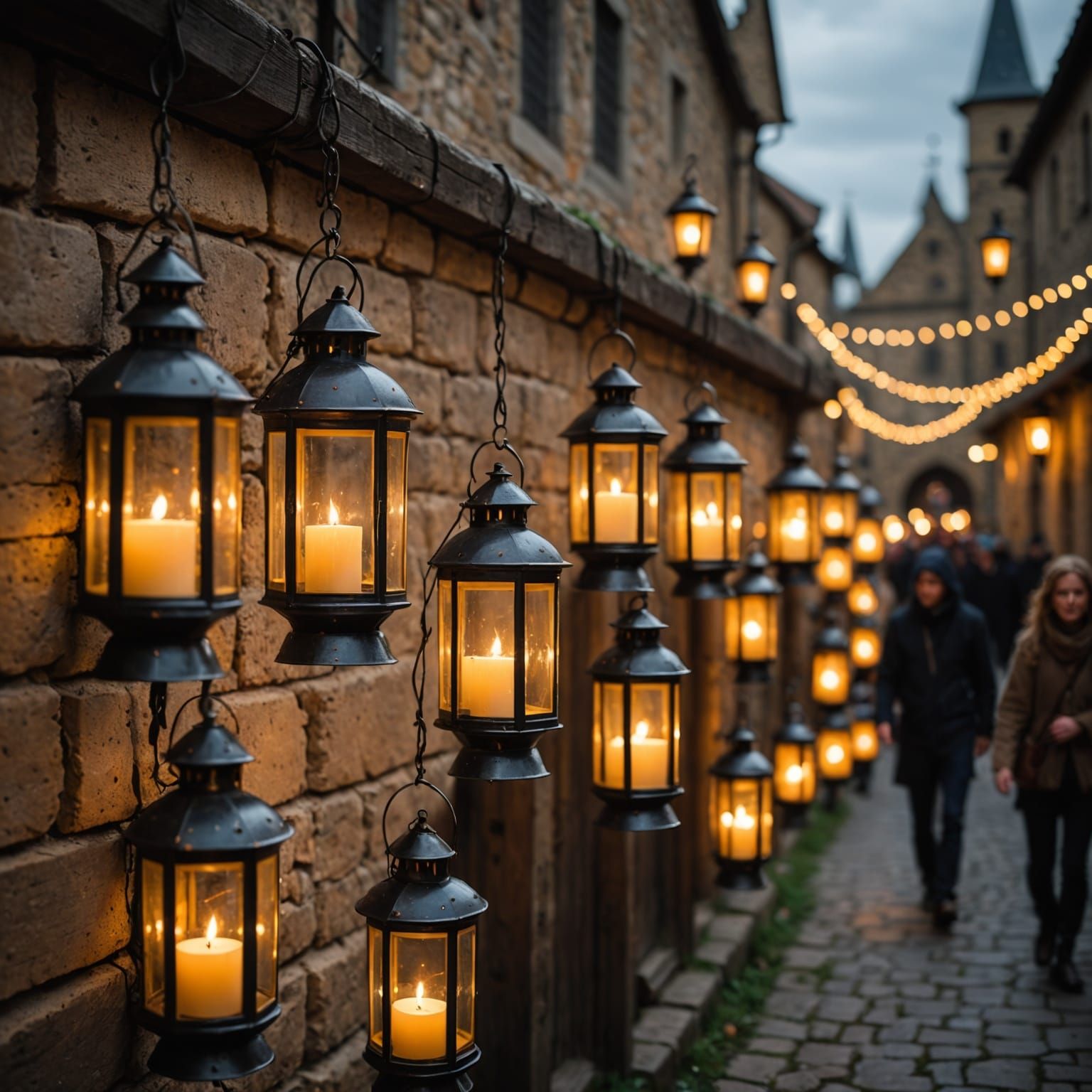 Medieval Lanterns in Soft Bokeh Photography