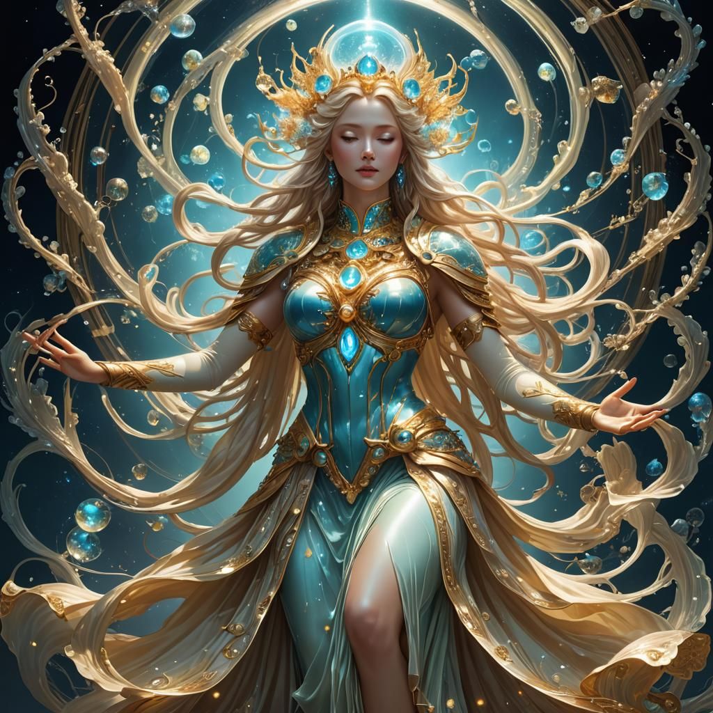 Bioluminescent Goddess of Air: Radiant and Luminous