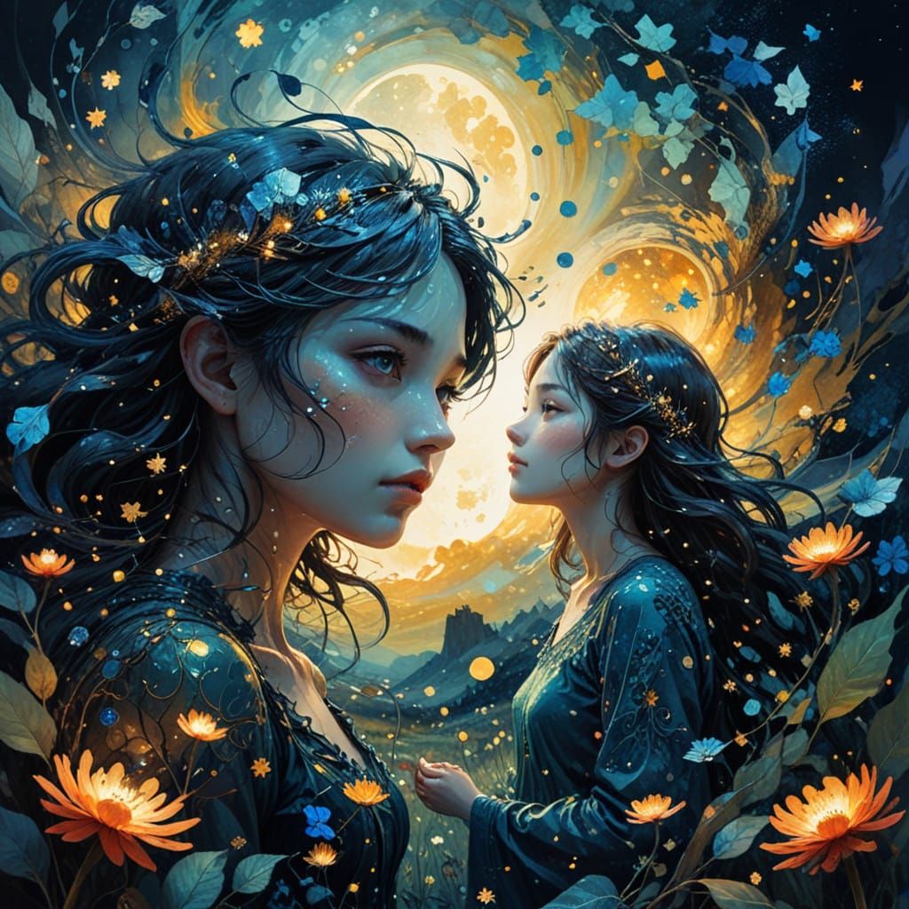 Dreamy Fantasy Scene with Swirling Details