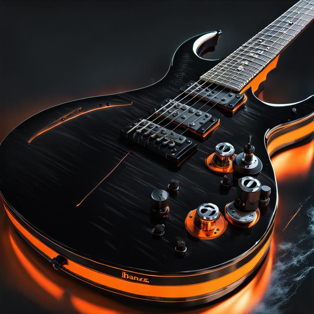 Futuristic Ibanez Guitar in Cybergoth Style