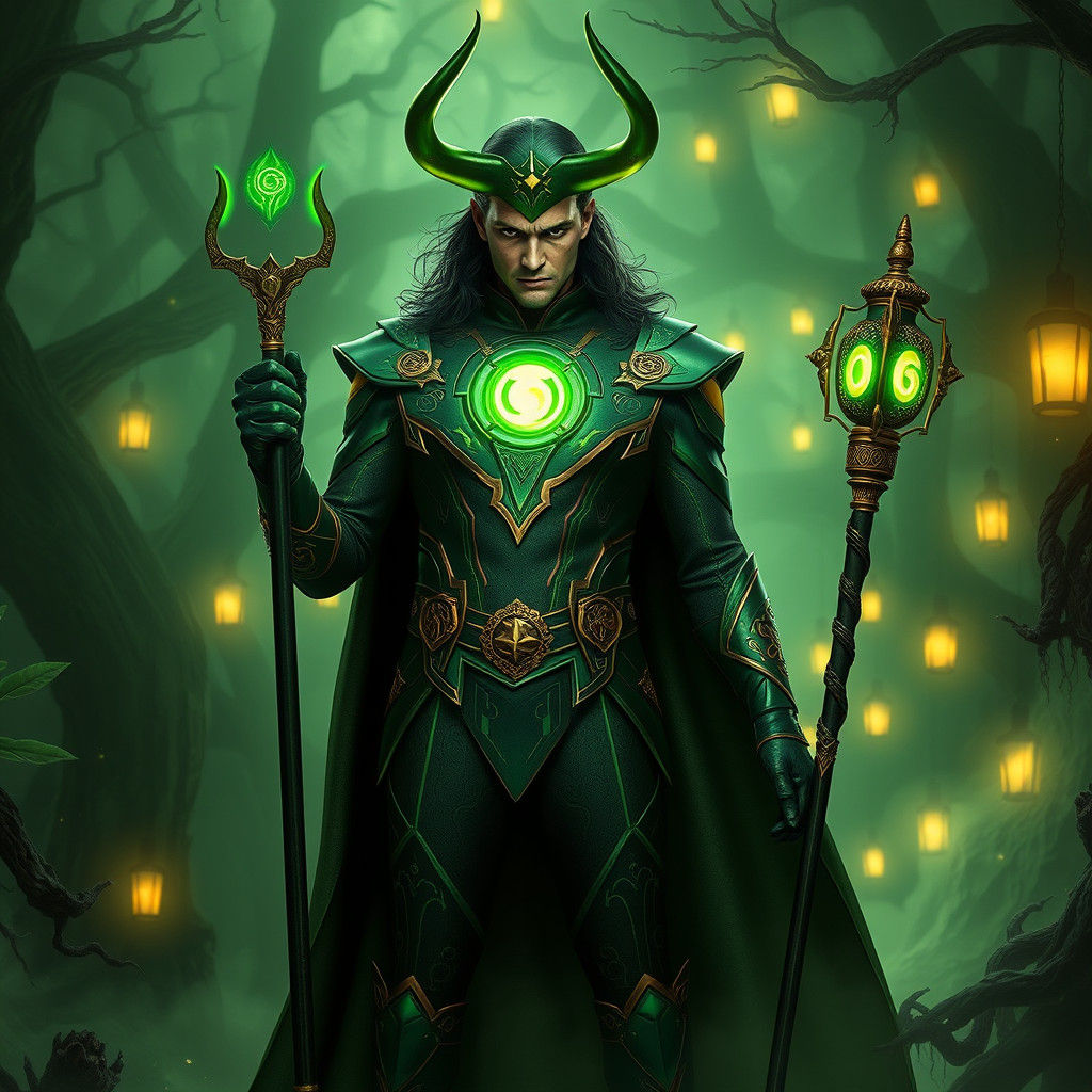 Loki as Green Lantern in Mystical Realm