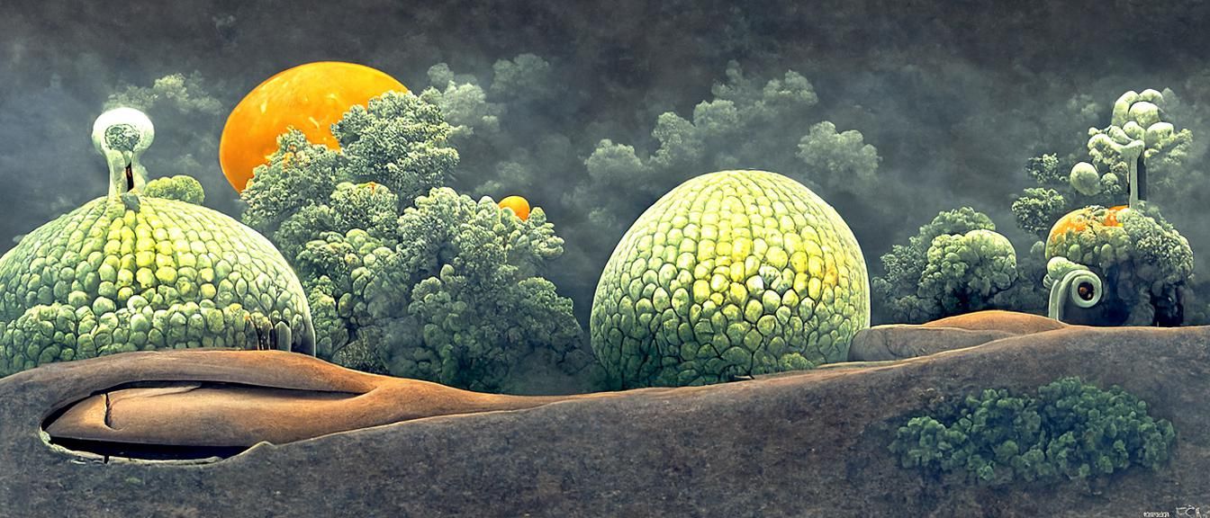 Exotic Alien World Illustration in Rousseau Style