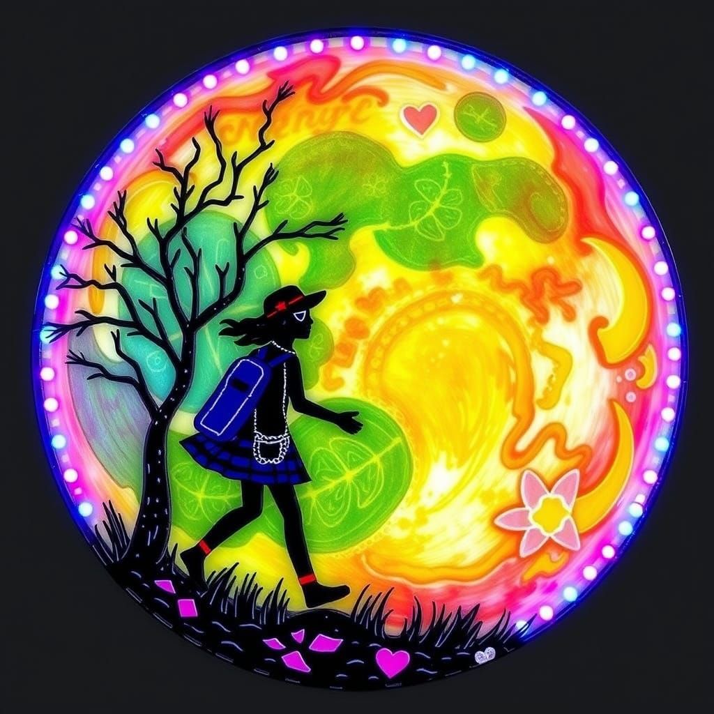 Vibrant Lunar Stroll Masterpiece