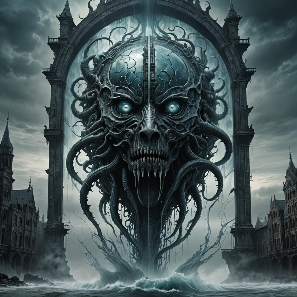 Ominous Beast in Glass: Dark Fantasy Concept Art