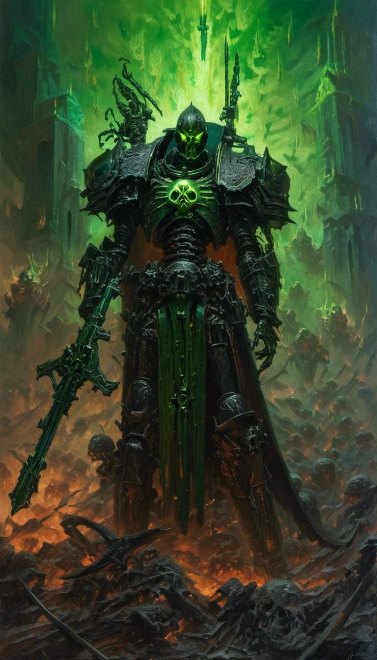 Necrons in Decadent Tomb with Green Lasers