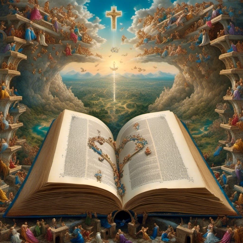 Open Bible Optical Illusion Art