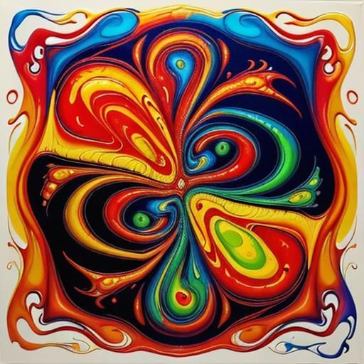 Abstract Expressionist Oil Painting in Triadic Colors