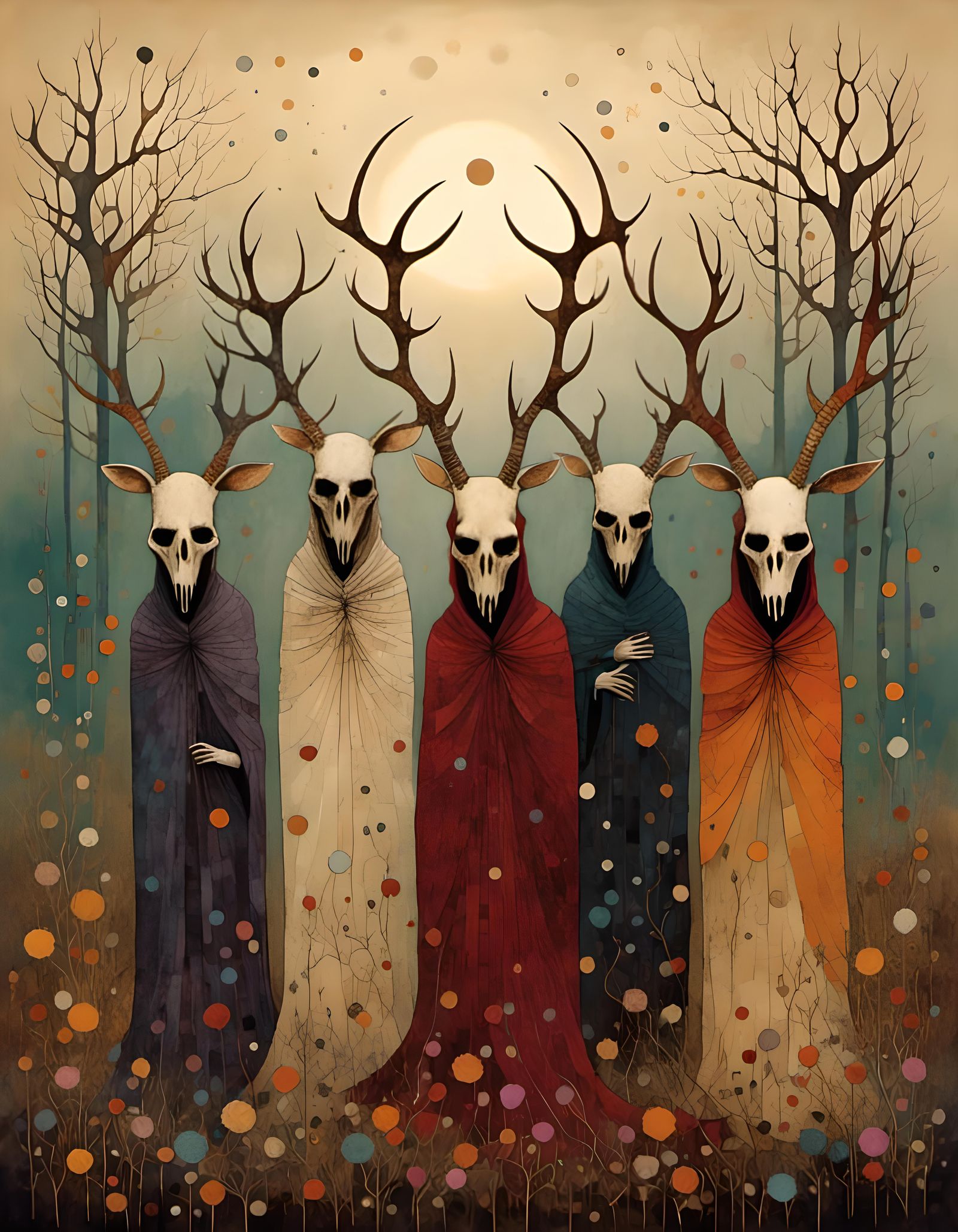 Druids in Deer Skull Masks Reach for the Stars