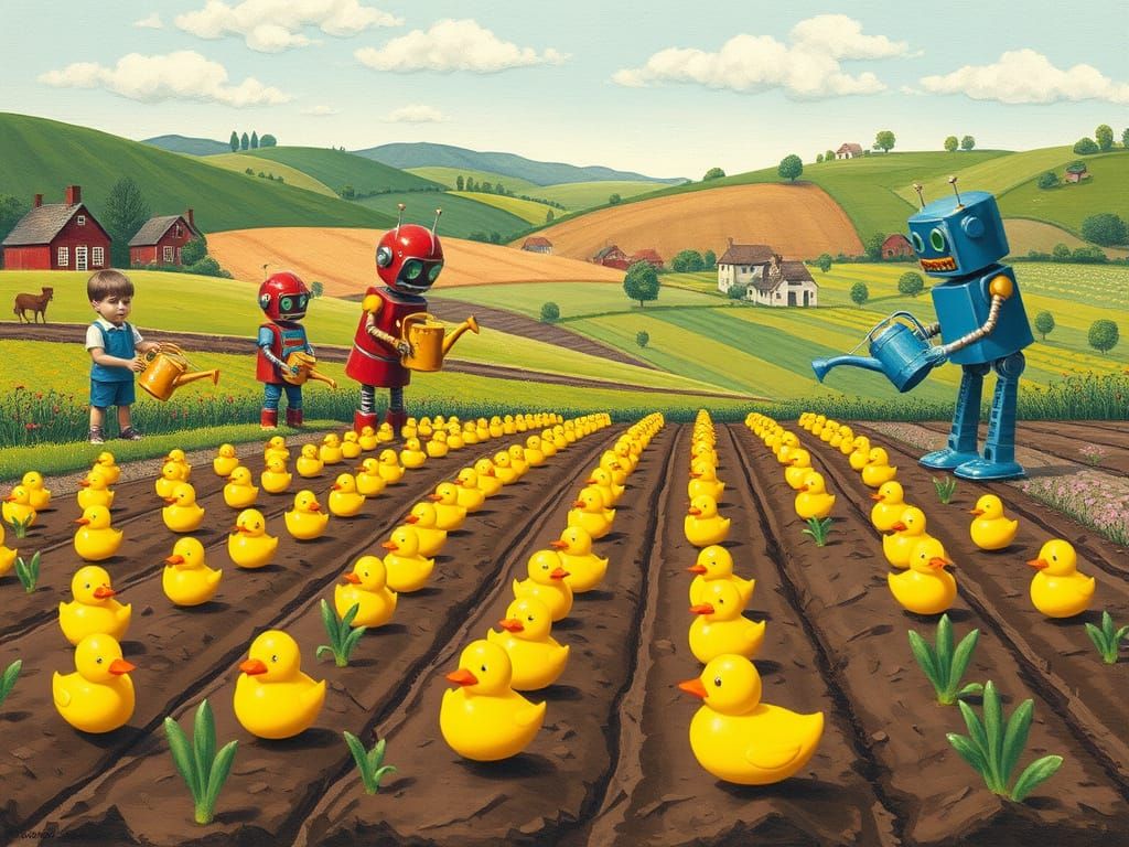 Rubber Duck Fields: A Naive Folk Art Scene