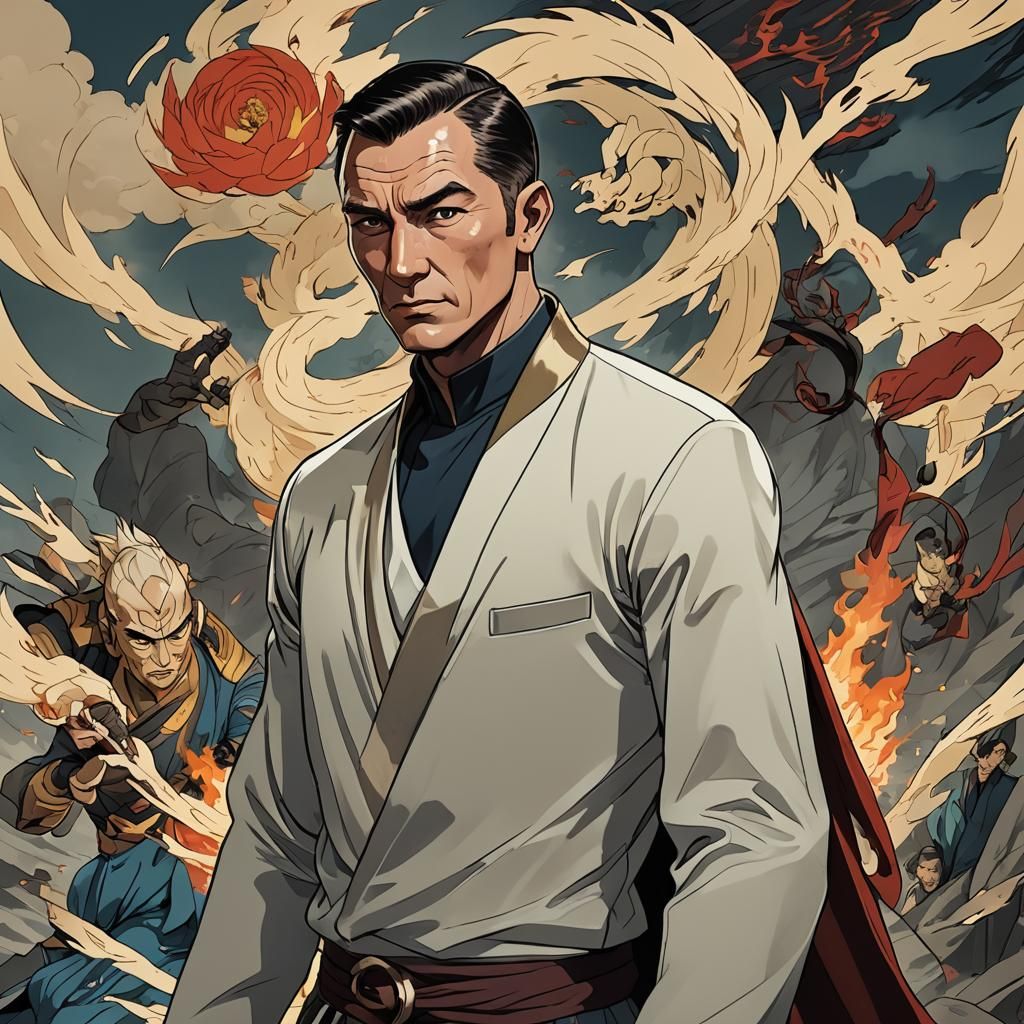 Asian James Bond in Avatar: The Last Airbender Style