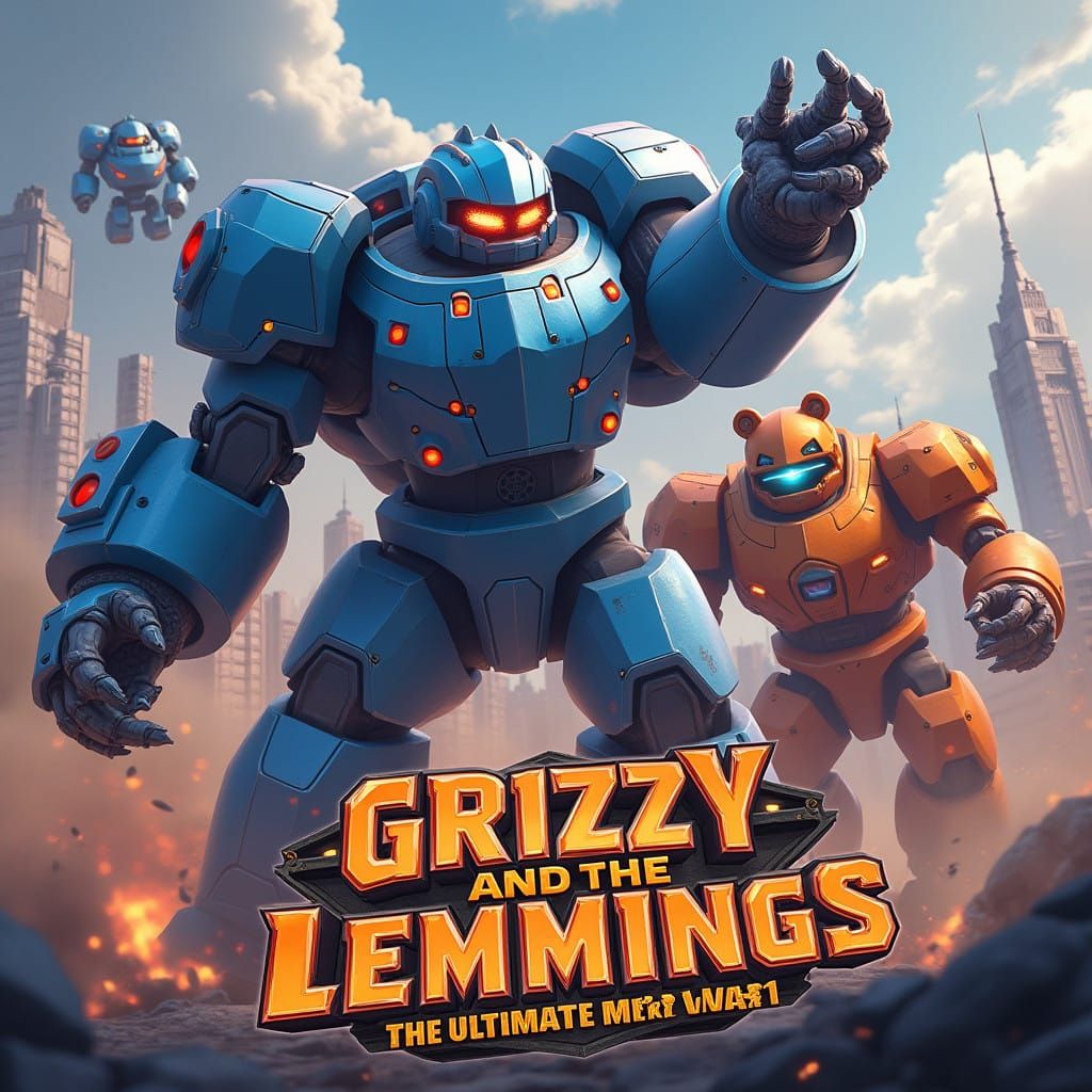 Blue Mech Robots vs Fearsome Orange Grizzly Robots in Epic S...