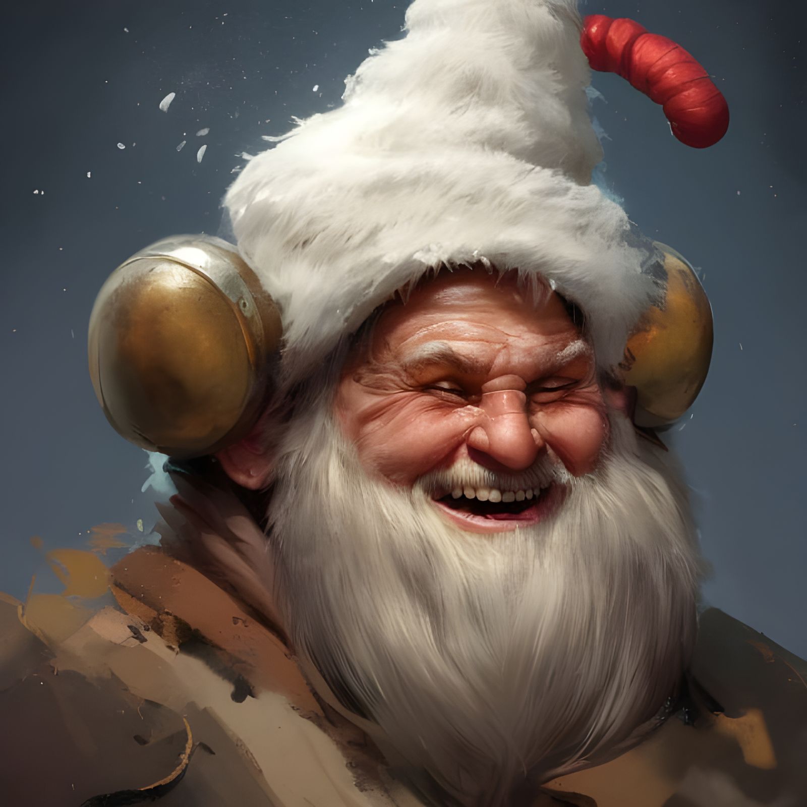 Festive Danish Nisse Portrait in Hyperdetailed Style