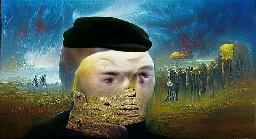 Wojak Meme in Zdzislaw Beksinski Style