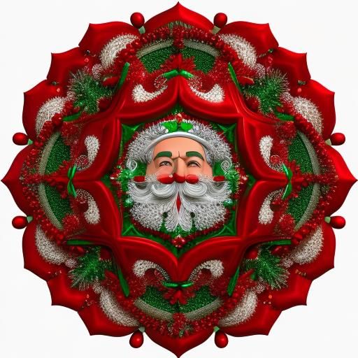 Festive Christmas Scene with Santa and Girl