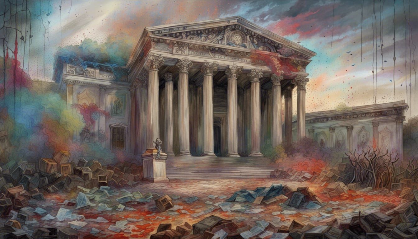 Abandoned Supreme Court: Photorealistic Detailed Scene