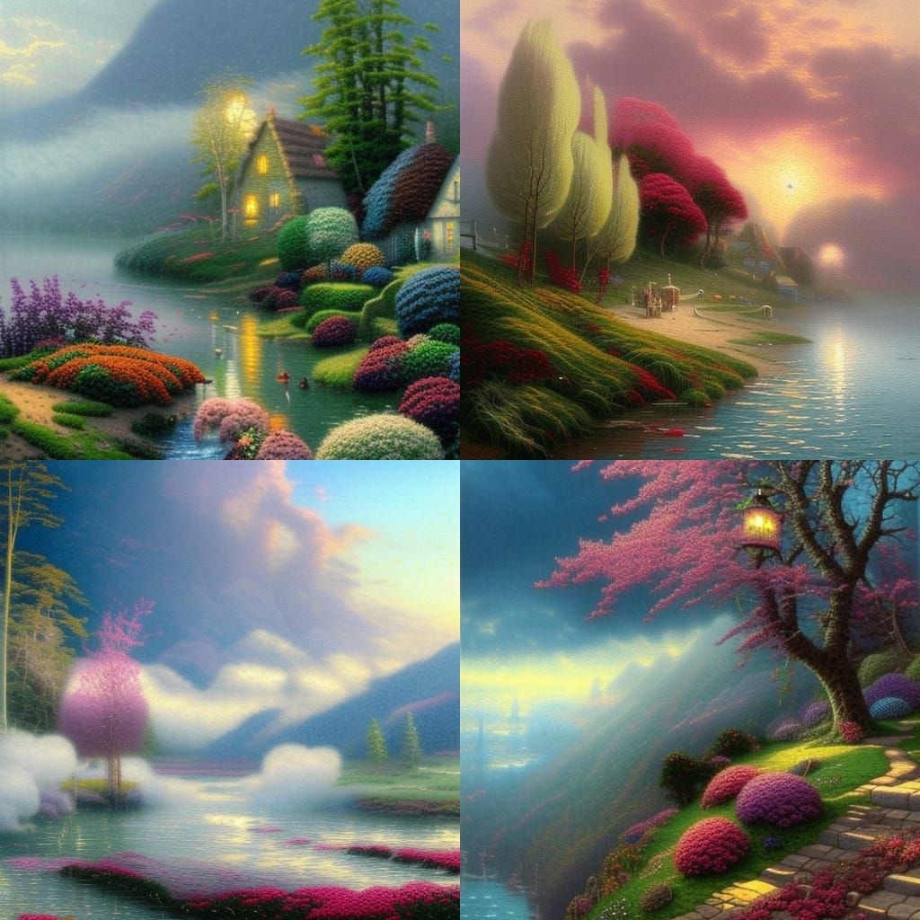 Ethereal Fantasy: Blossoms on a Distant Shore