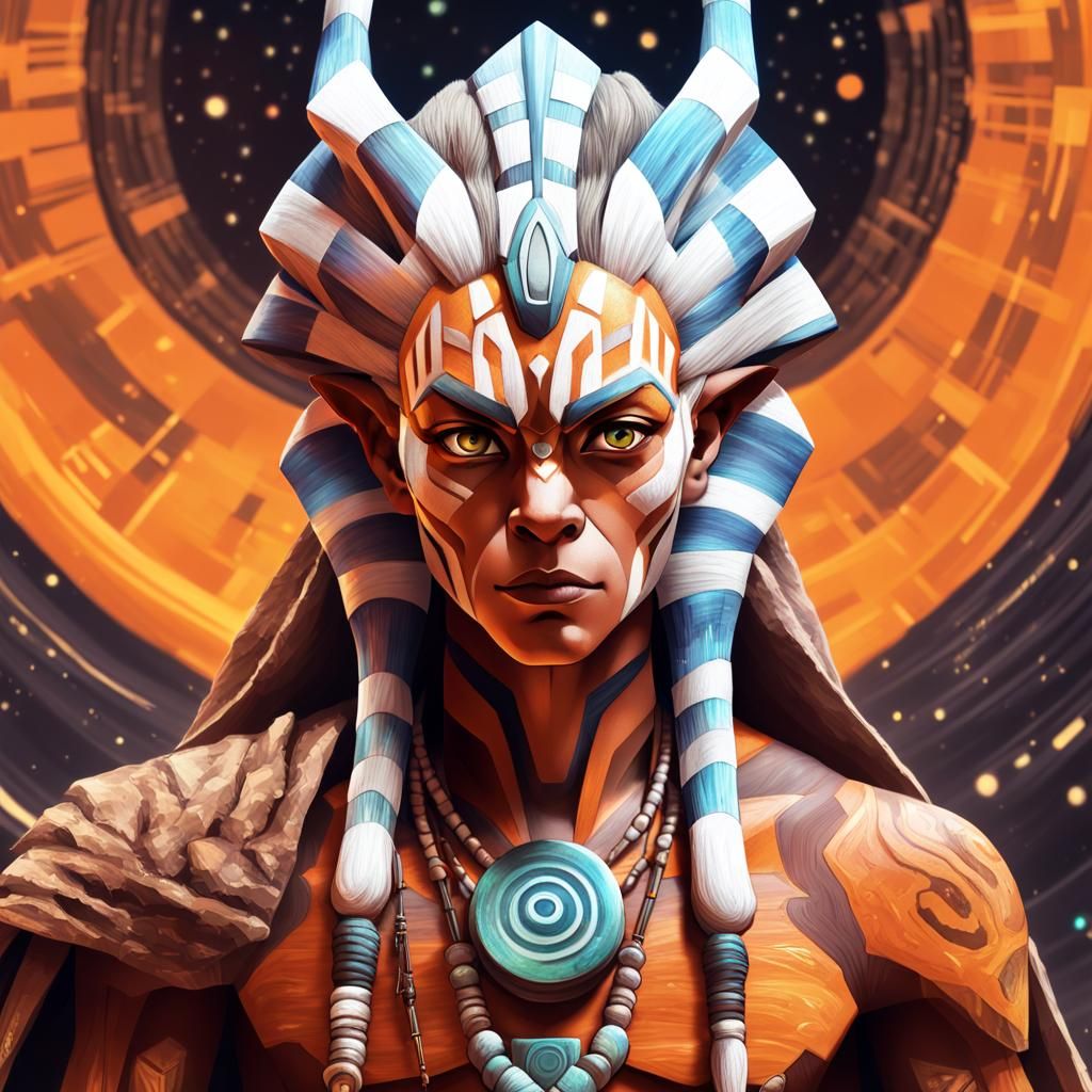 Male Togruta Shaman in Mixed Media Style