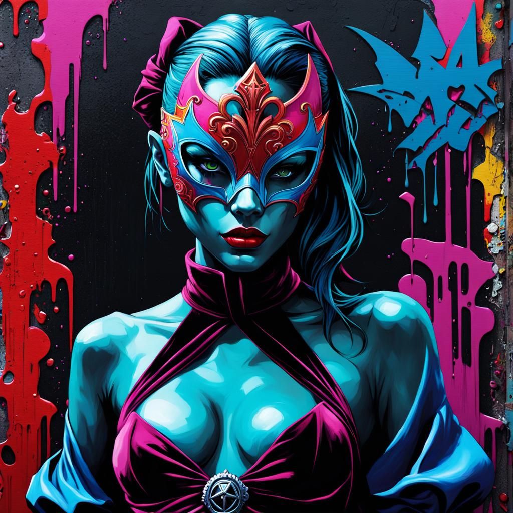Vampire Bloodlines: Velvet Velour Graffiti Portrait