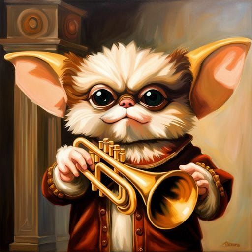 Gizmo from Gremlins as Renaissance Painting