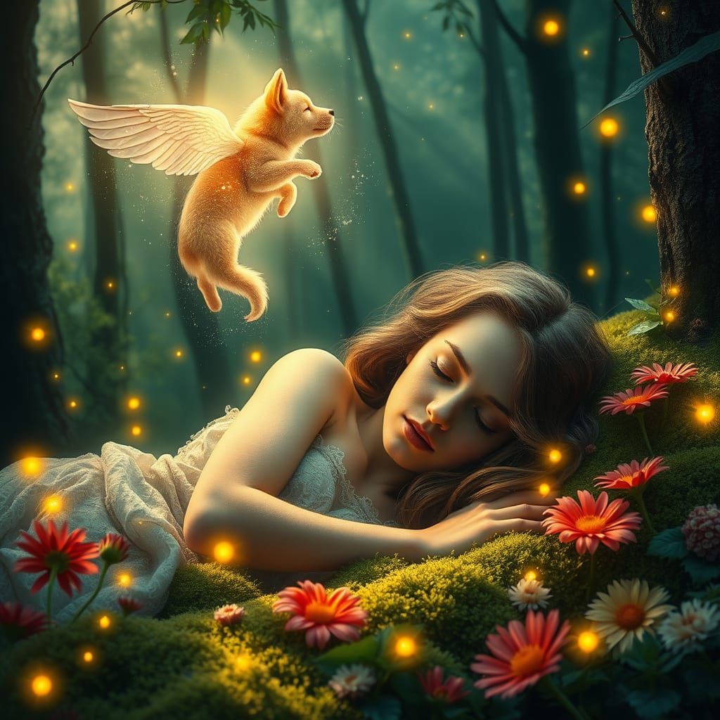 Enchanted Woodland Scene with Whispers of Magic