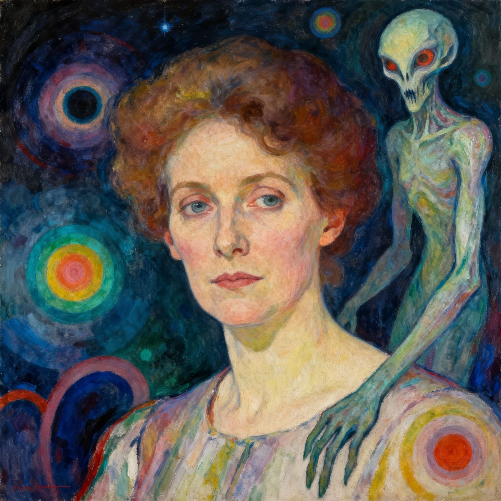 Otherworldly Entity Portrait in Multimedia Style