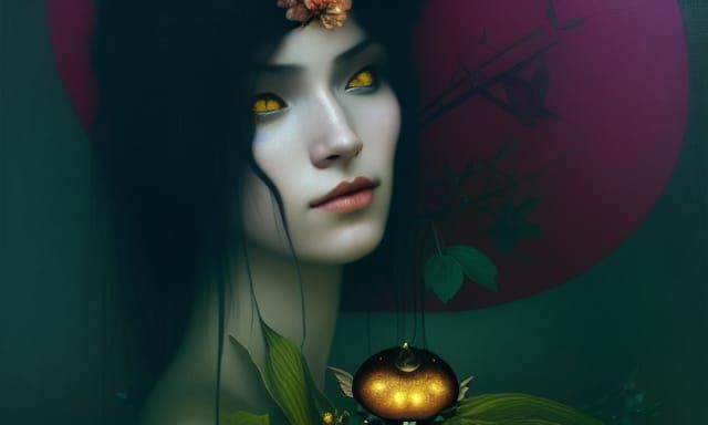 Sinister Firefly Spirit in Arcanepunk Style