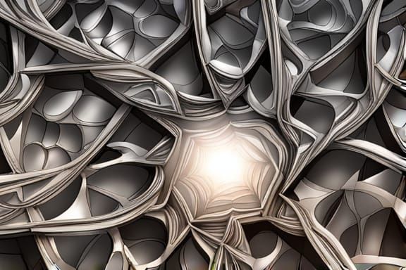 Intricate Lattice Pattern Gleaming in Sunlight