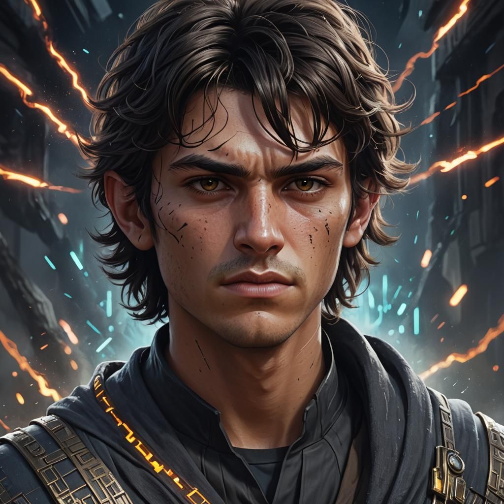 Surreal Teenage Jedi with Electric Powers