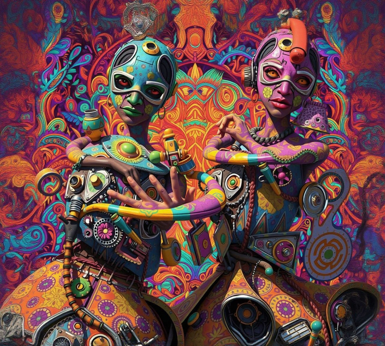 Zulu Punk Women on Dystopian Steampunk Ride