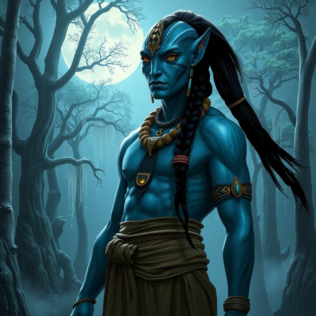 Na'vi Warrior in Iridescent Forest