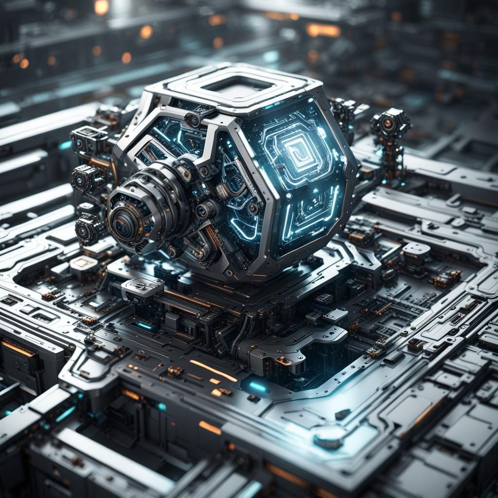 Futuristic IoT Mech Details in Sci-Fi Style