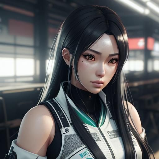 Anime Style Hot Girl in 3D Rendered Art