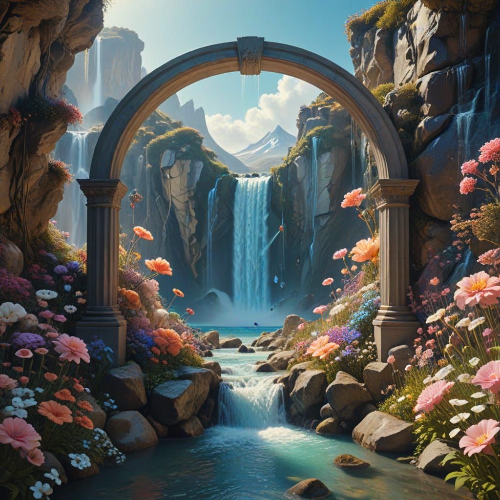 Ethereal Landscape Portal in Surrealist Style