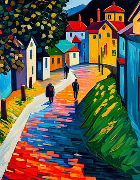 Expressionist Oil Painting in Neo-Impressionism Style